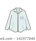 Long-sleeved dress shirt. Business suit shirt. Long-sleeved shirt. White shirt. Vector illustration 142977846