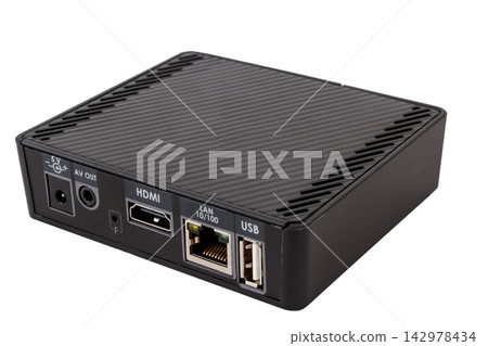 Black Digital Media Player with HDMI, USB and LAN Ports Black Digital Media Player with HDMI, USB and LAN Ports 142978434