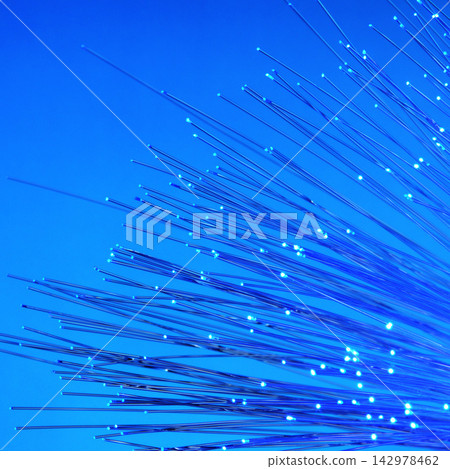 Fiber Optic Cables with Blue Digital Technology Glow Fiber Optic Cables with Blue Digital Technology Glow 142978462