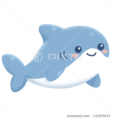 blue shark icon in cartoon style blue shark icon in cartoon style 142979015