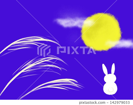 A rabbit watching the moon (back view) A rabbit watching the moon (back view) 142979033