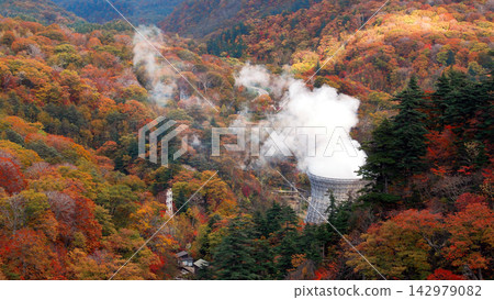 Geothermal energy paints the valley in vibrant autumn colors. 142979082