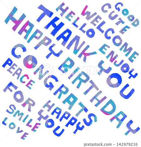 Colorful English message typography set Colorful English message typography set 142979216