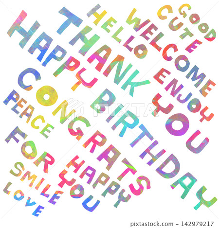Colorful English message typography set Colorful English message typography set 142979217