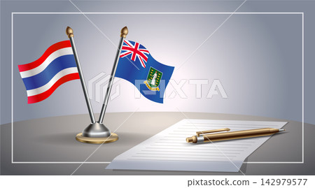 Small national flag of Thailand and British Virgin Islands flag Relation, Template Vector Illustration 142979577
