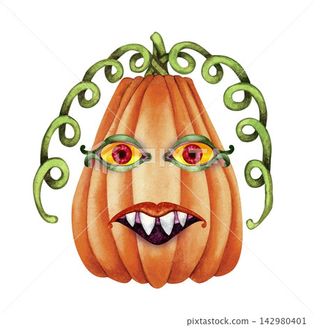 Medusa Pumpkin Fantasy Cute Character Medusa Pumpkin Fantasy Cute Character 142980401