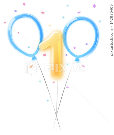 First birthday party design element. First birthday party design element. 142980409