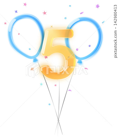 Five anniversary party design element. Five anniversary party design element. 142980413