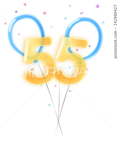 Fifty-five birthday graphic design element. Fifty-five birthday graphic design element. 142980427