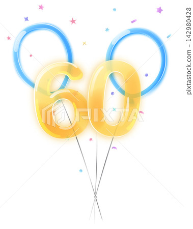 Sixty birthday balloon design. Sixty birthday balloon design. 142980428