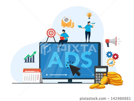 Concept of Pay Per Click stock illustration Concept of Pay Per Click stock illustration 142980881