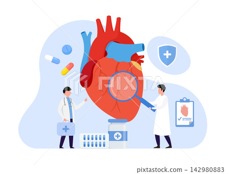 Heart diagnosis and treatment stock illustration Heart diagnosis and treatment stock illustration 142980883