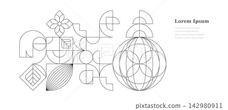 幾何抽象圓圈圖案葉紋理背景 幾何抽象圓圈圖案葉紋理背景 142980911