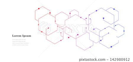 幾何抽象六邊形電路科學技術背景 幾何抽象六邊形電路科學技術背景 142980912