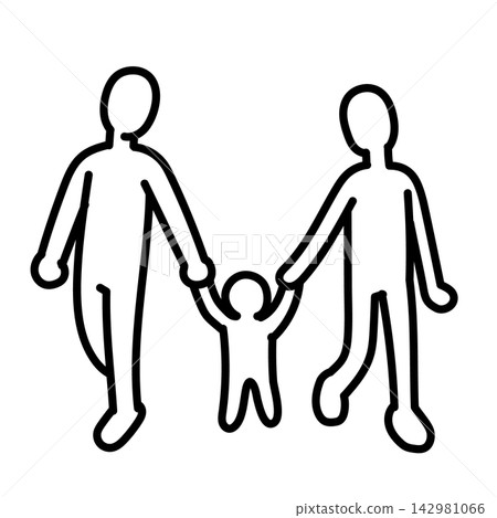 A family stroll in the stick figure series A family stroll in the stick figure series 142981066