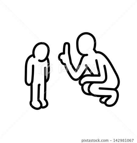 A stick figure scolding a child A stick figure scolding a child 142981067