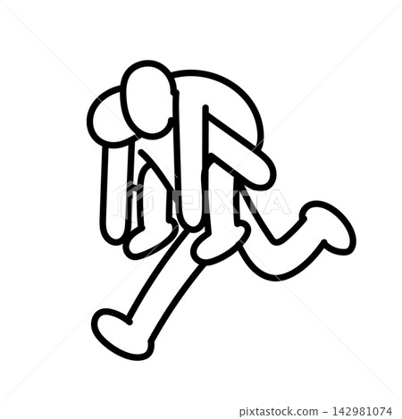 The person carrying and transporting in the stick figure series The person carrying and transporting in the stick figure series 142981074