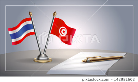 Small national flag of Thailand and Tunisia flag Relation, Template Vector Illustration Small national flag of Thailand and Tunisia flag Relation, Template Vector Illustration 142981608