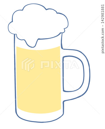 Illustration of beer in a beer mug Illustration of beer in a beer mug 142981881