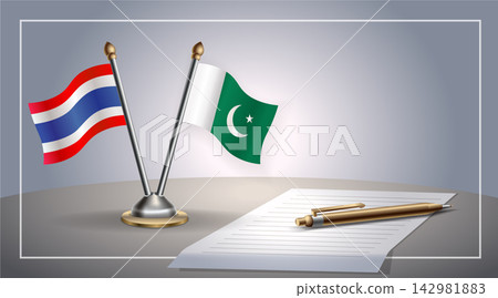 Small national flag of Thailand and Pakistan flag Relation, Template Vector Illustration Small national flag of Thailand and Pakistan flag Relation, Template Vector Illustration 142981883
