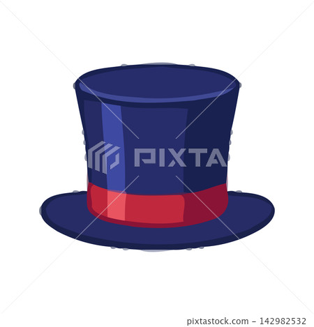 Simple illustration of a vibrant blue top hat, perfect for fashion, costume, or formal event design. Simple illustration of a vibrant blue top hat, perfect for fashion, costume, or formal event design. 142982532