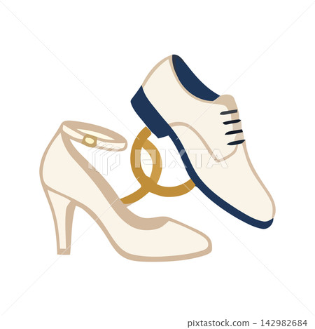 Minimalist line art illustration of a beautiful women's pump heel shoe for fashion magazines or branding. Minimalist line art illustration of a beautiful women's pump heel shoe for fashion magazines or branding. 142982684
