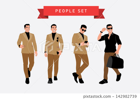 Vector illustration of a man in a suit  142982739