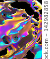 Organic Iridescent Shapes Render. Abstract Futuristic Art 142982858