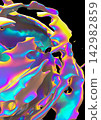 Organic Iridescent Shapes Render. Abstract Futuristic Art 142982859