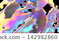Colorful Abstract Liquid Render. Iridescent Organic Art 142982860