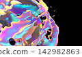 Colorful Abstract Liquid Render. Iridescent Organic Art 142982863