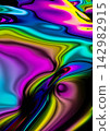 Abstract Neon Liquid Flow Render. Vibrant Surreal Art 142982915