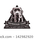 Retriever Club Logo Vector. Vintage Dog Illustration 142982920