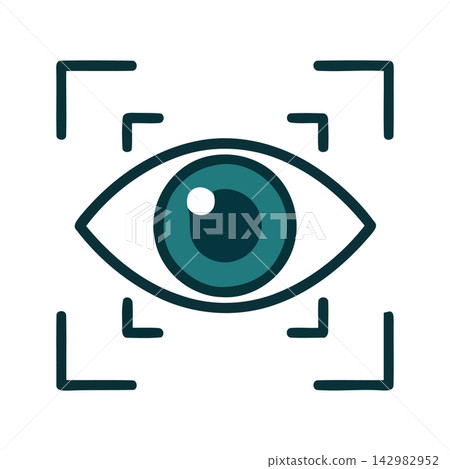 Simple, abstract illustration of an eye contour used as a universal symbol representing vision and perception. Simple, abstract illustration of an eye contour used as a universal symbol representing vision and perception. 142982952