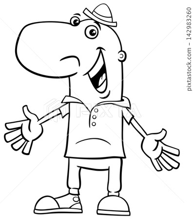 happy cartoon young man or guy comic character happy cartoon young man or guy comic character 142983260