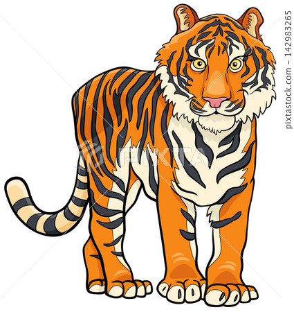 cartoon tiger wild animal character cartoon tiger wild animal character 142983265