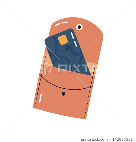 Open wallet with credit card inside for retail shopping and winter holiday payments Open wallet with credit card inside for retail shopping and winter holiday payments 142983591