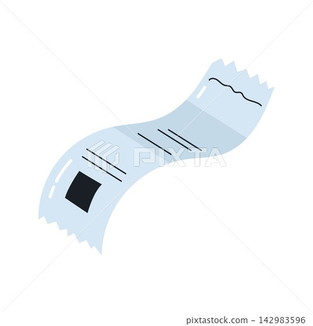 Printed paper shopping receipt with total bill price for retail store purchase 142983596