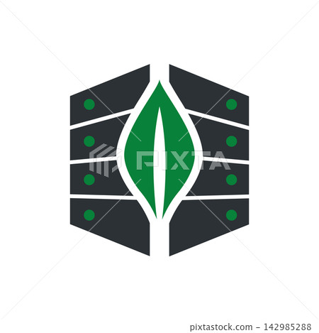 Green Data Center Sustainable Technology Logo Icon Green Data Center Sustainable Technology Logo Icon 142985288