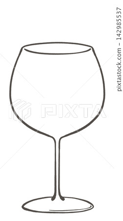 Illustration of a Montrachet-style wine glass Illustration of a Montrachet-style wine glass 142985537