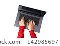 Female hands use laptop and card for online shopping ecommerce payments orders bonuses discounts and holiday offers 142985697
