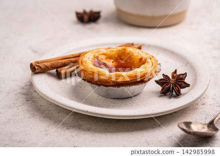 Portuguese custard tarts or Pastel de Nata Portuguese custard tarts or Pastel de Nata 142985998