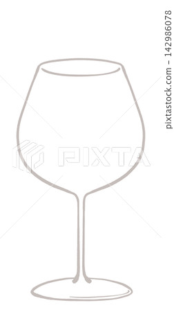 勃根地風格葡萄酒杯的插圖 142986078