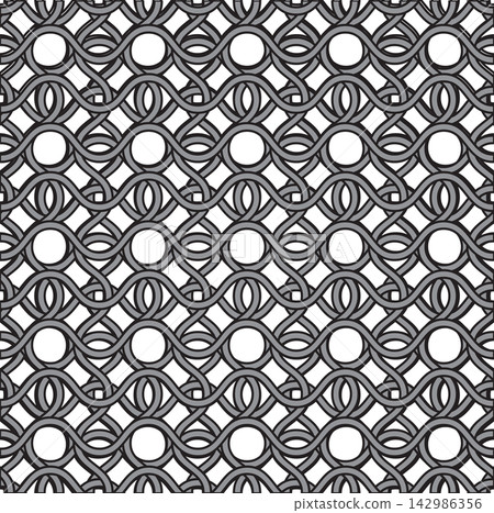Black vector seamless wavy line pattern Black vector seamless wavy line pattern 142986356