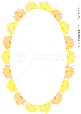 Vacation sun frame. Star round frame. Sunburst explosion star. Template with empty space Vacation sun frame. Star round frame. Sunburst explosion star. Template with empty space 142986398