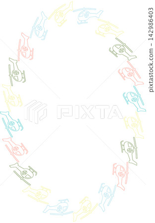 Helicopter simple frame. Simple stylish childish empty template. Simple elements for design Helicopter simple frame. Simple stylish childish empty template. Simple elements for design 142986403