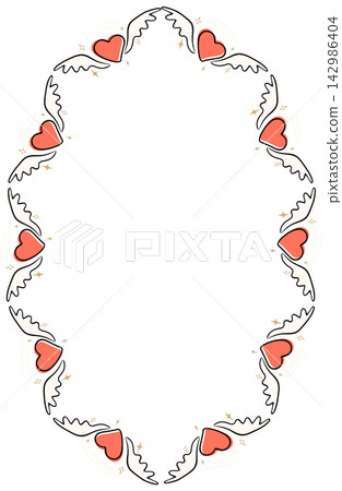 Hearts frame vector illustration isolated on white background. Baby shower Hearts frame vector illustration isolated on white background. Baby shower 142986404