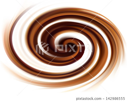 Vector background of swirling creamy chocolate texture Vector background of swirling creamy chocolate texture 142986555