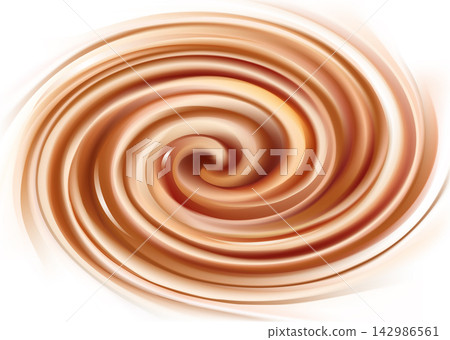 Vector background of swirling creamy caramel texture Vector background of swirling creamy caramel texture 142986561