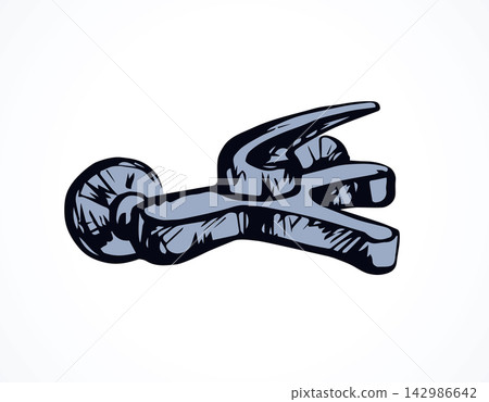 Shower with tap. Vector drawing Shower with tap. Vector drawing 142986642